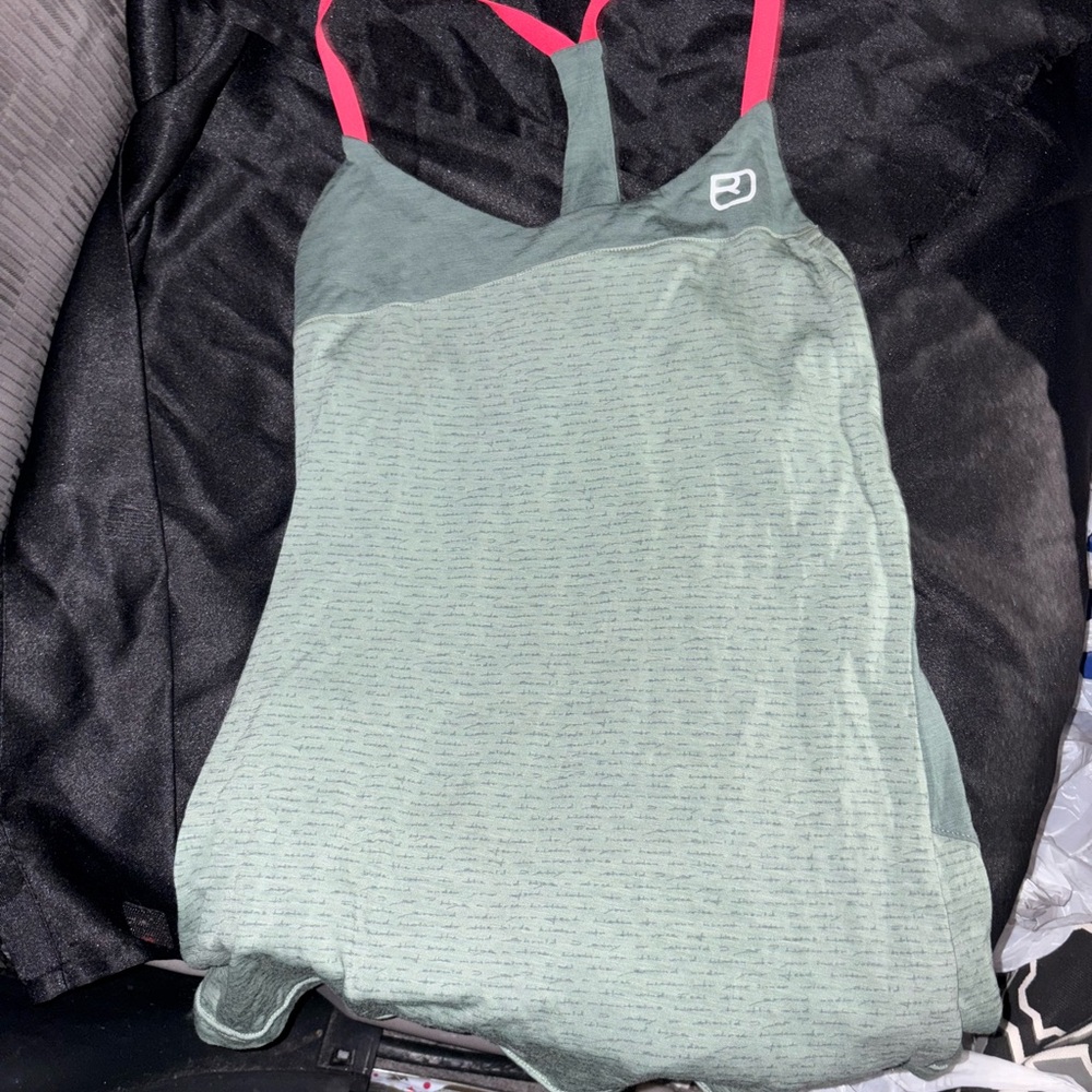 Stylish Green and Pink Tank Top